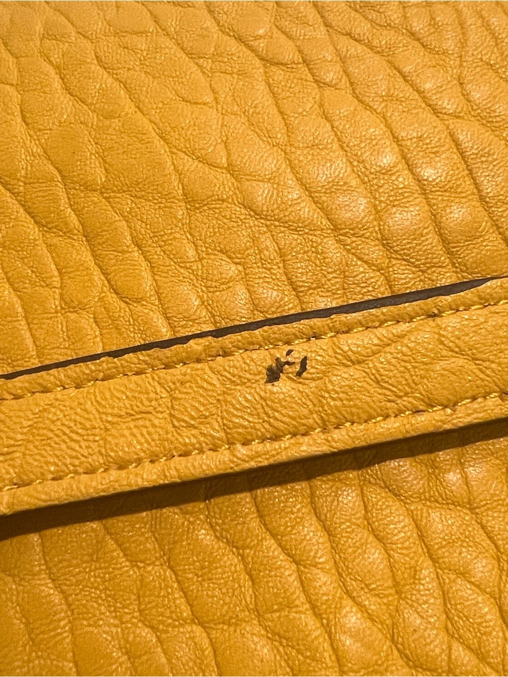 Vince Camuto Mustard Pebbled Leather Crossbody - Picture 9 of 9